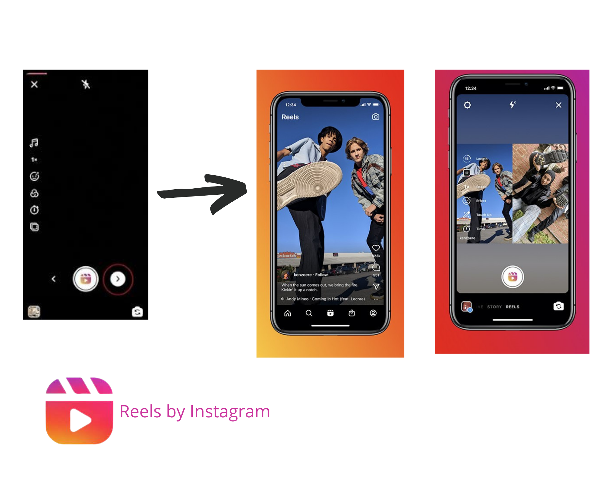 illustration de la création d'un reel sur l'application Instagram